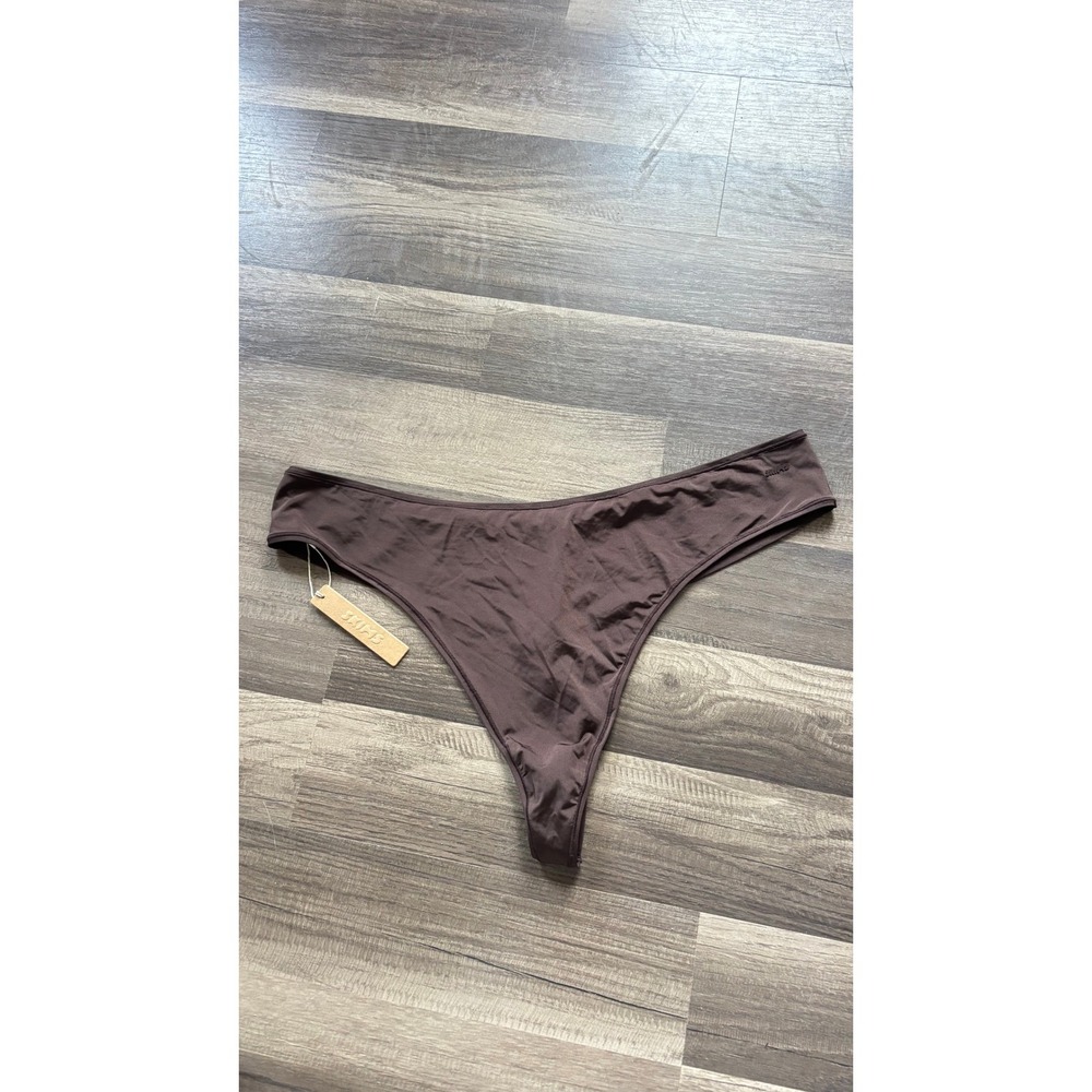 SKIMS Body Thong Women 4X Espresso Brown New PN-THG-2887 Stretch Underwear